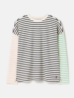 Navy Blue Drop Shoulder Long Sleeve Top -Oxford Sales Store U77164s5