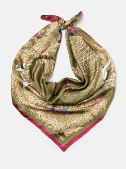 Green Large Square Silk Scarf -Oxford Sales Store U87786s3