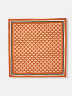 Burnt Orange Silk Square Scarf -Oxford Sales Store U87788s5